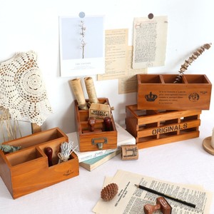 Wooden Cosmetic Storage <b>Box</b> Solid Wood Rectangular Retro Style Sundry Organizer Desktop Storage <b>Box</b> Customizable Size Engraved - Product Image 2