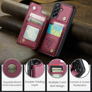 เคสหนังมีกระเป๋าเงินพร้อมดีไซน์กันกระแทกและช่องเสียบบัตร-เคสฝาพับแม่เหล็กสำหรับ <span class=keywords><strong>Samsung</strong></span> A56/<span class=keywords><strong>55</strong></span>/54 - Product Image 6