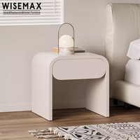 WISEMAX Meubles de chambre à coucher japonais en bois massif forme arquée table de nuit flottante noire table de chevet de rangement avec tiroir pour la maison