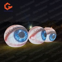 Ballon gonflable géant en forme d'œil pour Halloween avec éclairage LED pour la décoration de scènes et accessoires