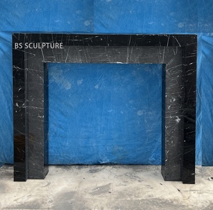 Popolare Cornice per Caminetto in Marmo <span class=keywords><strong>Nero</strong></span> Margiua dal Design Moderno, Scultura Personalizzata - Product Image 1