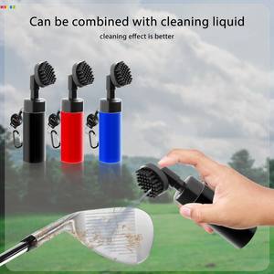 Customizable Logo Portable Anti-Leak Golf Club Cleaning Tool Brush Durable Metal Plastic Construction - Product Image 3