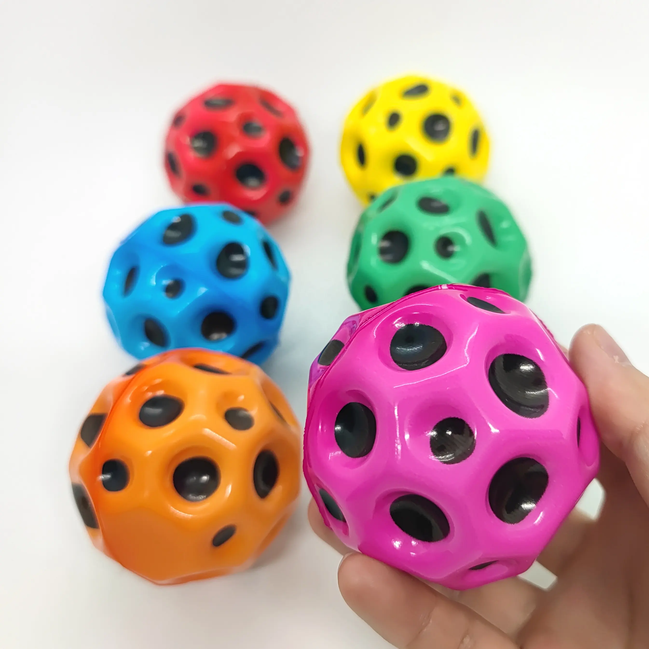 CE CPC spazio colorato palline morbido ad alto rimbalzo del partito bomboniera in gomma Anti-stress palla giocattolo per bambini adulti ergonomico Desig