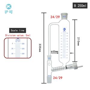 Huke Lab corong pemisah gelas 100ml ~ 1000ml penyeimbang tekanan tambahan corong 24/29 sambungan - Product Image 4