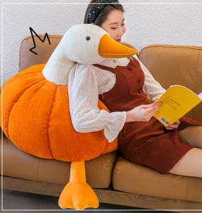 Grande Peluche Oie Blanche Rembourrée en Coton PP, Coussin de Sommeil, Coussin de <span class=keywords><strong>Lit</strong></span>, Oie Citrouille Créative 51-99cm pour Enfants - Product Image 6