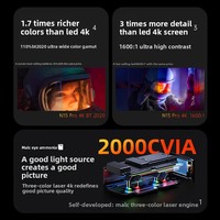 Projecteur intelligent DLP laser tricolore 4K JMGO N1S Pro avec 3D 2500 lumens portable pour la maison/le bureau/l'entreprise