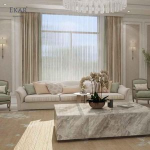 Ekar โซฟาผ้าโค้งเรียบง่ายทันสมัยสำหรับห้องนั่งเล่นพร้อมเบาะกำมะหยี่ - Product Image 2