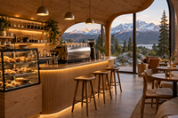 Cabane de glamping Apple Cabin avec fenêtre panoramique, maison modulaire à vue large et lumineuse pour complexe de glamping
