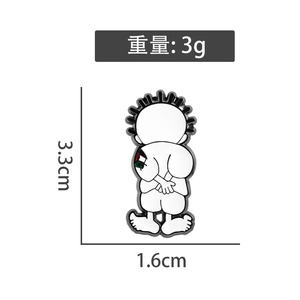 Zinklegierung Metall-Brosche Anstecknadel Emaille-Abzeichen Palästinensische Flagge Pin <span class=keywords><strong>Handala</strong></span> mit UV-Druck Schwarz Nickel-Beschichtung Abschluss - Product Image 5