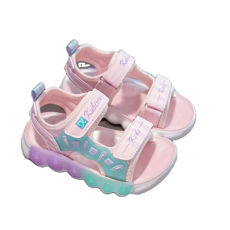 Summer Girls Boys Luminous Sandals Children Soft PVC Shoes Toddler Kids Sports Sandals Comfortable kids Cute Slippers