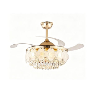 Elegante Ventilatore da Soffitto in Cristallo Stile Francese Romantico <span class=keywords><strong>per</strong></span> Camera da Letto e Sala da Pranzo, Lampadario Moderno Silenzioso Regolabile a 3 Colori - Product Image 2