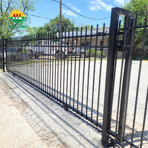 Paneles de valla de jardín de hierro forjado modernos de 6 pies, valla de granja tubular de acero para exteriores, hierro galvanizado con diseño elegante - Product Image 3