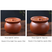 Pot de rangement en argile rouge avec couvercle, capacité de 600 ml, pot à épices en céramique populaire, pots en terre cuite, pot de rangement pour bonbons et aliments