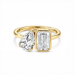Modern Multi Stone Diamond <b>Ring</b> with Pear Cut Diamond Sustainable Lab Grown Stones Women's Luxury Wedding & Gift <b>Ring</b> - Product Image 3