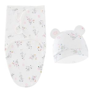 Mu Of 2 selimut bedong tidur dan Muslin bayi Set bedong topi yang serasi untuk bayi baru lahir - Product Image 4