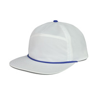 Gorra de Béisbol Estructurada de 5 Paneles con Visera Plana, Cordón Ajustable, Logotipo Bordado Personalizado, Tela de Secado Rápido, Venta al Por Mayor