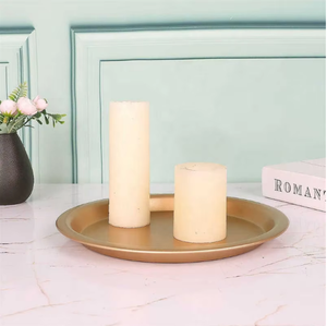 Vela perfumada <span class=keywords><strong>Pedestal</strong></span> Decoración del hogar Base de cera desnuda Fabricante Venta al por mayor Bandeja de hierro forjado - Product Image 4