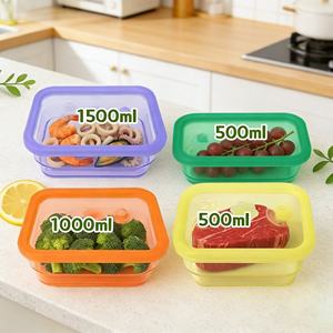 Contenedor Plegable para Almacenamiento de Alimentos, Libre de BPA, Loncheras Apilables a Prueba de Fugas, Cajas para Refrigerios para Camping - Product Image 3