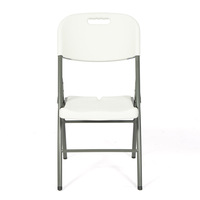 Table et Chaises Pliantes Rectangulaires Blanches en Plastique Portable pour Extérieur, 8ft/6ft, Idéales pour Événements