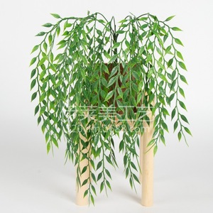 Enredaderas Artificiales de Sauce Llorón de 100cm-200cm, Hojas de Plástico Verdes, Decoración Colgante de Pared para Fondo de Boda - Product Image 2