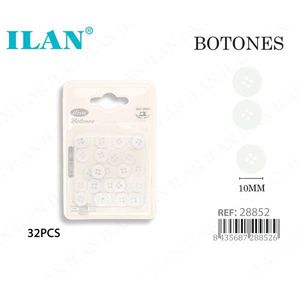 Bottoni Ilan 10mm 32 pezzi Bianchi 4 fori - Product Image 3