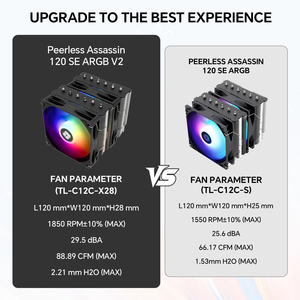 Most Popular Thermalright Assassin 120 SE ARGB V2 CPU Air Cooler <b>Fan</b> Dual Tower Radiator Dual Tower CPU Cooler With 6 Heat Pipes - Product Image 5