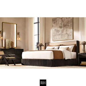 RHMAKER rh Furniture Factory North American solid wood King <b>Bed</b> Room Set One-stop Whole <b>House</b> Design Custom rh Home Furniture - Product Image 5