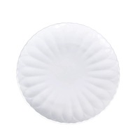 Assiette à dessert et à collation en céramique, motif chrysanthème, blanc pur, style occidental, moderne et minimaliste, compatible micro-ondes, pour hôtel et usage domestique