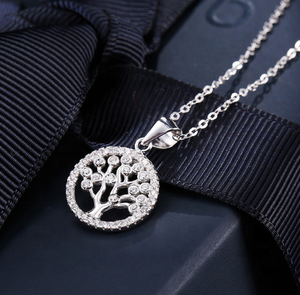 Rhodium Plated Charm <strong>Necklace</strong> <strong>Tree</strong> of Life <strong>Necklace</strong> 925 - Product Image 3