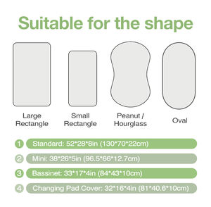Seprai bayi Oval dapat dilipat lembut katun baru lahir organik sprei ranjang bayi sprei tempat tidur bayi Bassinet - Product Image 3