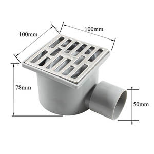 WaiiHO 033 - Drenaje de Piso Cuadrado Moderno de Acero Inoxidable 304, Acabado Pulido y Electrochapado en PVC para Baño y Hotel - Product Image 2