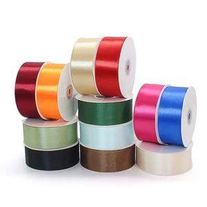 Siap Kirim Pita Satin Satu Sisi Kualitas Terbaik 4CM 50 Yard Per Gulung Pita Poliester untuk Pembungkus Kado - Product Image 2