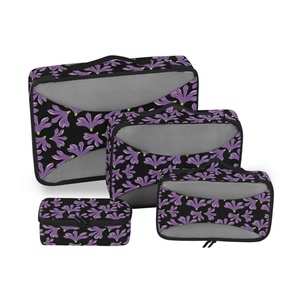 Hawaiian Naupaka Flower Print Luggage Travel Storage Bag Custom Logo Customize Compression Packing <b>Cubes</b> for Travel Organizer - Product Image 2
