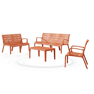 GDRS Modern Outdoor <b>Plastic</b> Sofa <b>Set</b>-Durable & Weather Resistant 6-Person Capacity | Ready to Ship USA Patio Furniture - Product Image 1