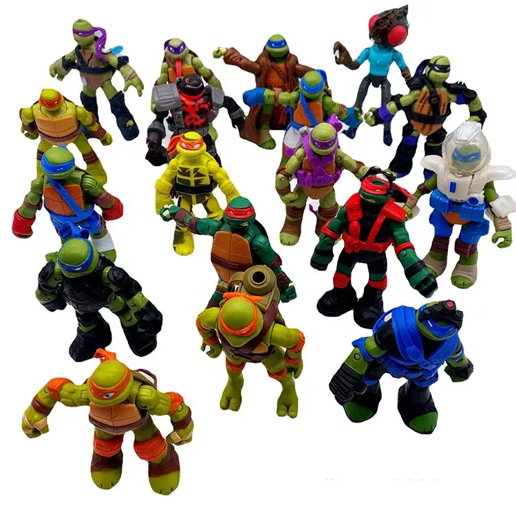 Boneco de ação de tartarugas em PVC, boneco de ação de tartarugas, personagens de jogo NECA versão do filme, 4 unidades por lote
