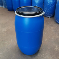 Fûts en plastique HDPE à ouverture large de 200 L avec anneau de verrouillage métallique, recyclables