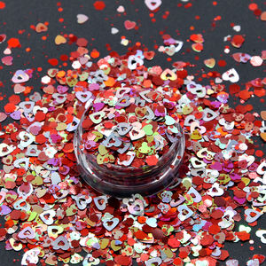 Resistente solvente poliéster brillo <span class=keywords><strong>por</strong></span> kilos a granel Rosa mix corazón brillo grueso, mezcla de San Valentín brillo - Product Image 6