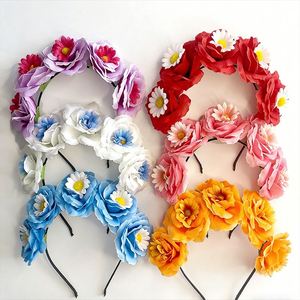 Diadema Personalizada con Calaveras y Flores del Día de Muertos, Accesorio para la Cabeza para Mujeres, para el Festival Mexicano de Halloween - Product Image 1