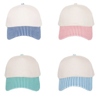Gorra Trucker de 5 Paneles de Alta Calidad al por Mayor, Unisex, con Rayas y Diseño Empalmado, Gorra de Béisbol con Logotipo Personalizado Bordado, Transpirable, Protección Solar