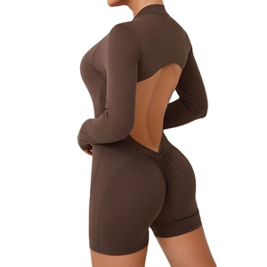 Mono deportivo informal para mujer, mono de una pieza de secado rápido con media cremallera y función transpirable - Product Image 6