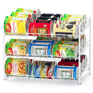3- tier Stackable Can Rack Organizer 36 cans Storage Dispenser Rack Holder for Kitchen Cabinet