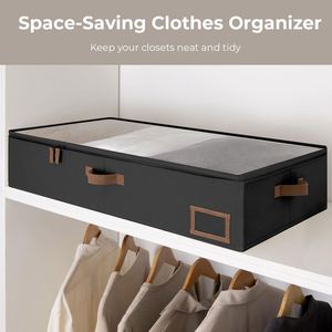 Bolsa de Almacenamiento para Ropa, Mantas y Ropa de Cama, Organizador Plegable con Ventana Transparente, Caja de Almacenamiento Debajo de la Cama con Asa - Product Image 6