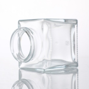 Faible MOQ, pot en verre carré de 180 ml, 280 ml, 360 ml avec couvercle métallique pour l'emballage de miel et de confiture - Product Image 3