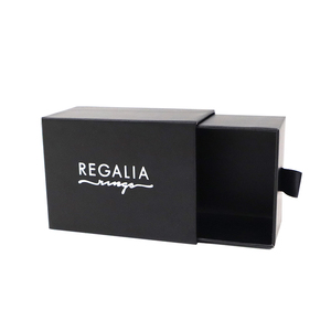 Caja de Regalo de Joyería de Alta Calidad de Fábrica China, Empaque de Papel de Lujo Personalizado, Caja de Regalo Rígida Negra con Cajón - Product Image 5