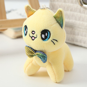 Wholesale 10cm Cat Plush <b>Keychain</b>, Custom <b>Anime</b> Stuffed Animal, Cute Soft Doll Pendant Gift - Product Image 2