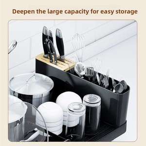 Égouttoir à vaisselle rétractable vintage en acier inoxydable à un seul niveau, finition antirouille, organisateur de comptoir de cuisine, <span class=keywords><strong>porte</strong></span>-couverts/<span class=keywords><strong>porte</strong></span>-tasses - Product Image 3