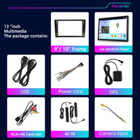 13 "pulgadas 2 Din coche Android Radio Estéreo reproductor de vídeo GPS 2DIN Universal CarPlay Auto Multimedia serie