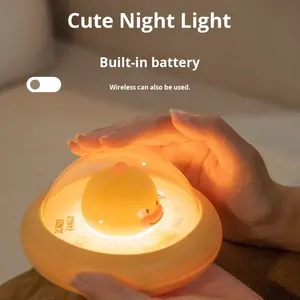 Pequeño pato amarillo LED noche táctil lámpara <span class=keywords><strong>de</strong></span> noche Color cálido lindo ambiente <span class=keywords><strong>de</strong></span> dibujos animados para dormir <span class=keywords><strong>de</strong></span> ensueño dormitorio creativo Pat lámpara - Product Image 6