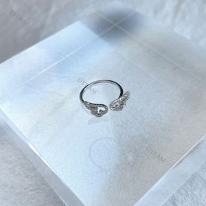 Dylam Charm Fashion Sparkling Zircon Angel Wings for Girls Gift Feather <b>Sterling</b> <b>Silver</b> S925 Wholesale <b>Adjustable</b> <b>Rings</b> - Product Image 5