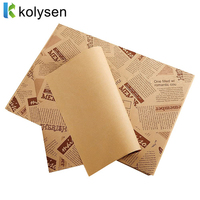 Papier sulfurisé personnalisé pour emballage alimentaire, papier kraft anti-graisse pour hamburgers, papier sulfurisé pour cuisson, emballage pour sandwichs, papier d'emballage sans PE, échantillons vierges